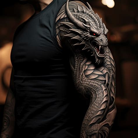 drachen tattoos oberarm